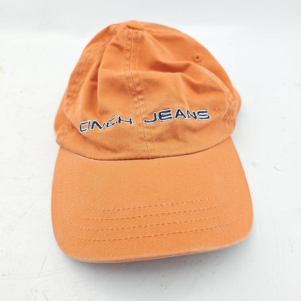 Cinch Jeans Baseball Cap Orange Hook And Loop